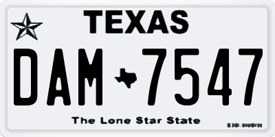 TX license plate DAM7547