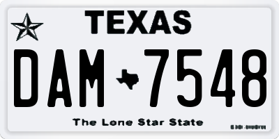 TX license plate DAM7548