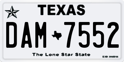 TX license plate DAM7552
