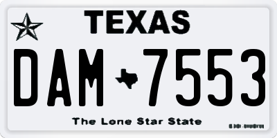 TX license plate DAM7553