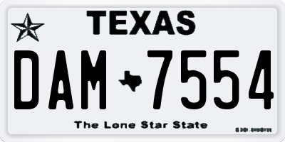 TX license plate DAM7554