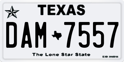 TX license plate DAM7557