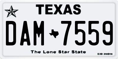 TX license plate DAM7559