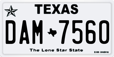 TX license plate DAM7560