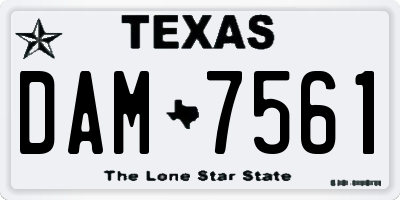 TX license plate DAM7561
