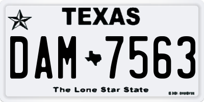 TX license plate DAM7563