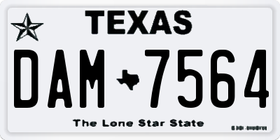 TX license plate DAM7564