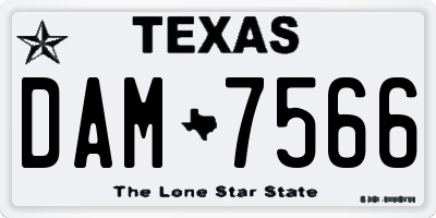 TX license plate DAM7566