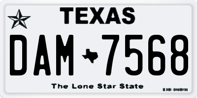 TX license plate DAM7568
