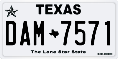 TX license plate DAM7571