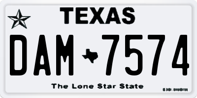 TX license plate DAM7574