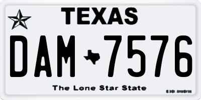 TX license plate DAM7576