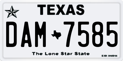TX license plate DAM7585