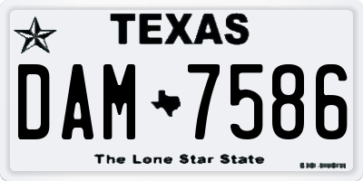 TX license plate DAM7586