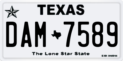 TX license plate DAM7589