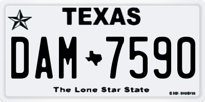 TX license plate DAM7590