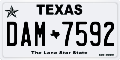 TX license plate DAM7592