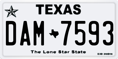 TX license plate DAM7593