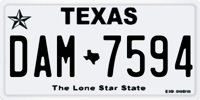 TX license plate DAM7594