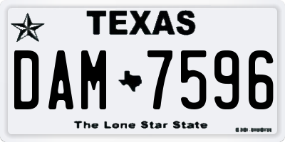 TX license plate DAM7596