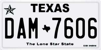 TX license plate DAM7606