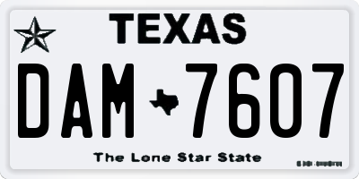 TX license plate DAM7607
