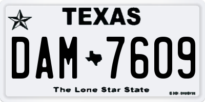 TX license plate DAM7609