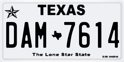 TX license plate DAM7614