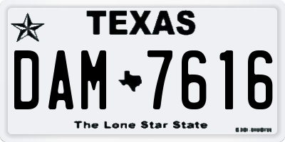 TX license plate DAM7616