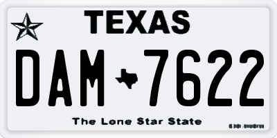 TX license plate DAM7622