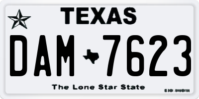 TX license plate DAM7623