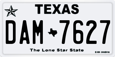 TX license plate DAM7627