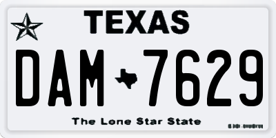 TX license plate DAM7629
