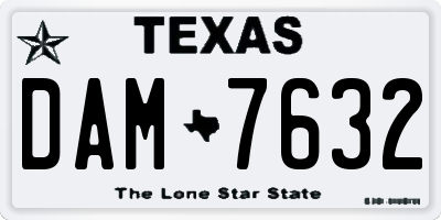 TX license plate DAM7632
