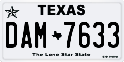 TX license plate DAM7633