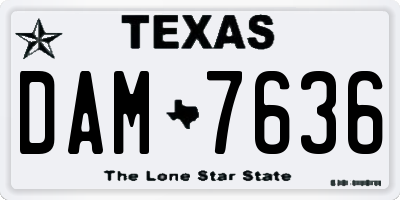 TX license plate DAM7636