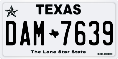 TX license plate DAM7639