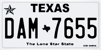 TX license plate DAM7655