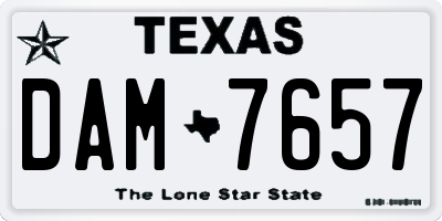 TX license plate DAM7657