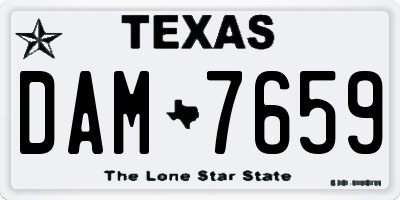 TX license plate DAM7659
