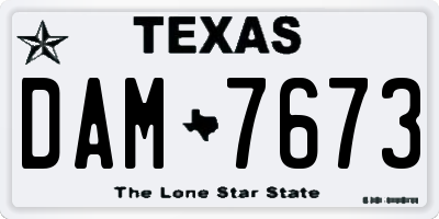 TX license plate DAM7673