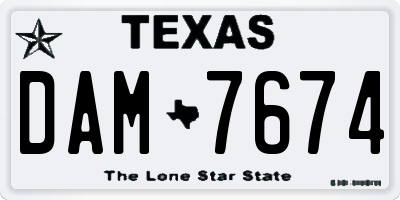 TX license plate DAM7674