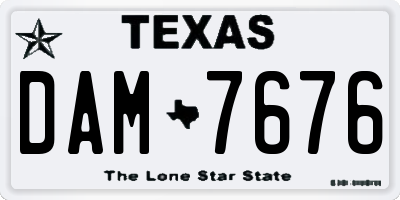 TX license plate DAM7676