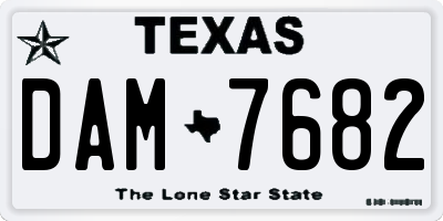 TX license plate DAM7682