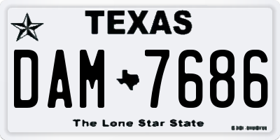 TX license plate DAM7686