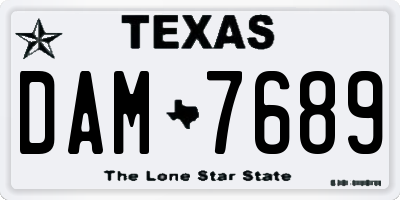 TX license plate DAM7689