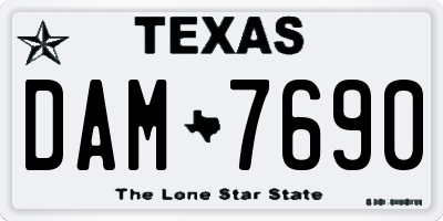 TX license plate DAM7690