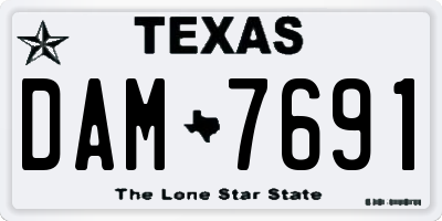 TX license plate DAM7691