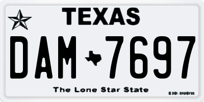 TX license plate DAM7697
