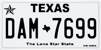 TX license plate DAM7699